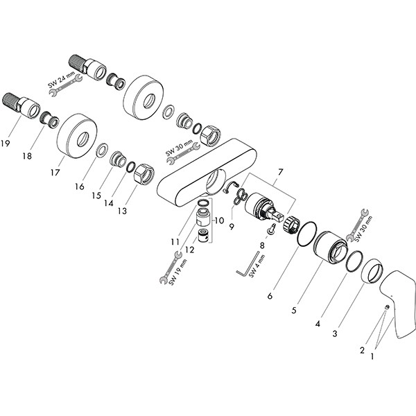 Hansgrohe Brausenmischer Aufputz Metris chrom  