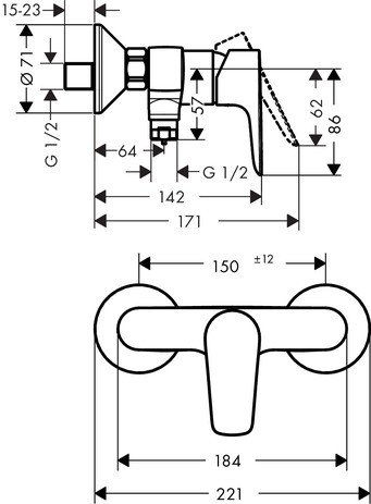 Hansgrohe Brausenmischer Aufputz Talis E chrom  