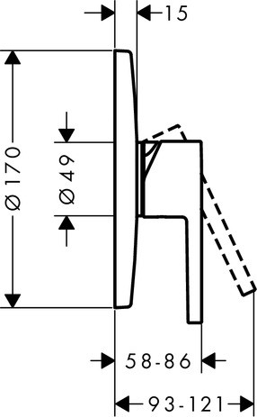 Hansgrohe Brausenmischer Unterputz Axor Starck chrom Hebelgriff