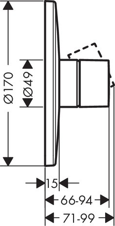 Hansgrohe Brausenmischer Unterputz Axor Uno Fertigset Zerogriff BN