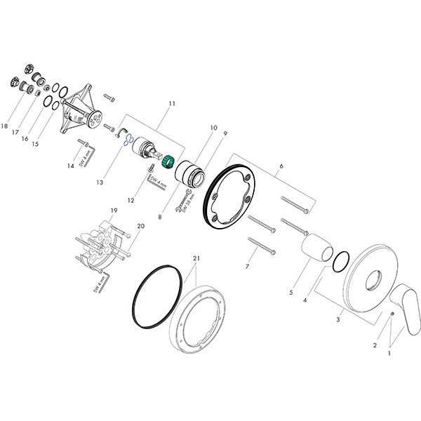 Hansgrohe Brausenmischer Unterputz Focus Fertigset chrom