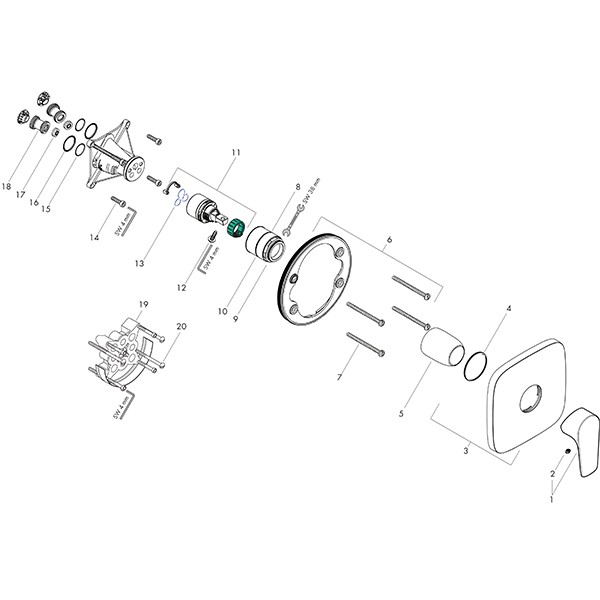 Hansgrohe Brausenmischer Unterputz Talis E Fertigset brushed black chrome