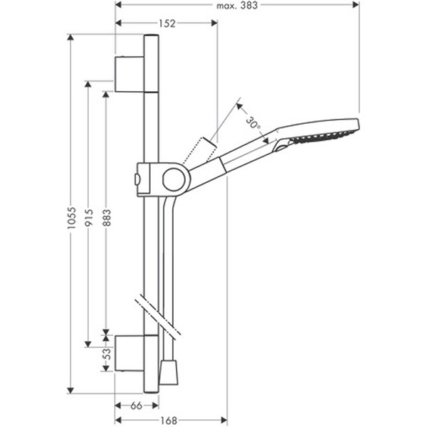 Hansgrohe Brausenset Axor chrom mit Raindance S 120 3jet Handbrause