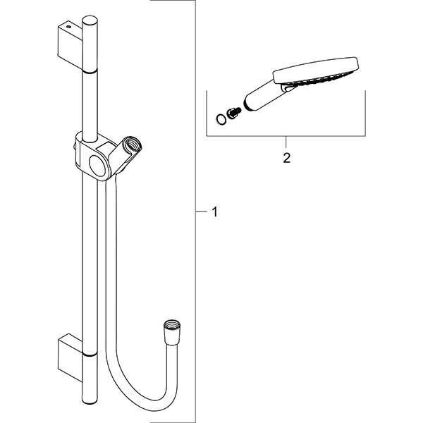 Hansgrohe Brausenset Axor chrom mit Raindance S 120 3jet Handbrause