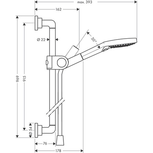 Hansgrohe Brausenset Axor Citterio 900mm chrom mit Raindance Select S 120 3jet