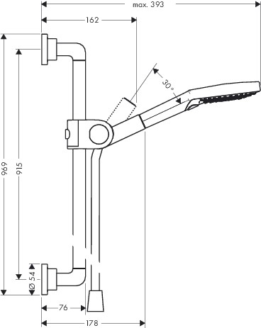 Hansgrohe Brausenset Axor Citterio 900mm chrom mit Raindance Select S 120 3jet