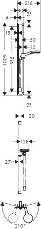 Hansgrohe Brausenset Axor Citterio E 900mm chrom mit Raindance Select S 120 3jet