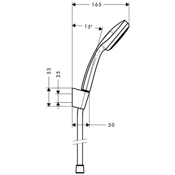 Hansgrohe Brausenset Croma 100 1jet/Porter S chrom mit Brausenschlauch 1250mm