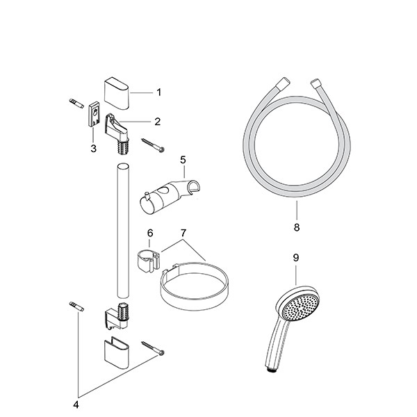 Hansgrohe Brausenset Croma 100 1jet/Unica'C 900mm chrom mit Cassetta Seifenschale