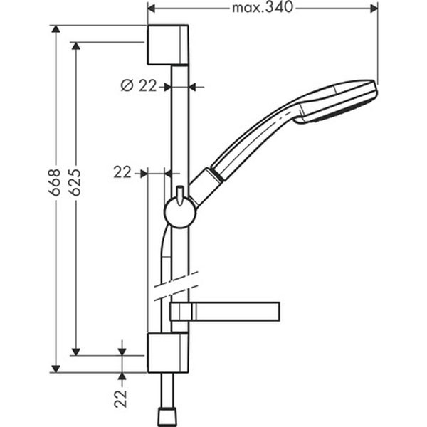 Hansgrohe Brausenset Croma 100 Multi/Unica'C 650mm chrom mit Cassetta Seifenschale
