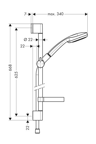 Hansgrohe Brausenset Croma 100 Multi/Unica'C 650mm chrom mit Cassetta Seifenschale