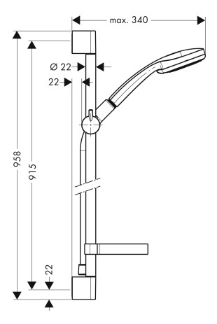 Hansgrohe Brausenset Croma 100 Multi/Unica'C 900mm chrom mit Cassetta Seifenschale