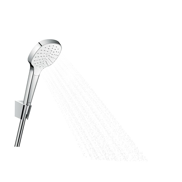 Hansgrohe Brausenset Croma Select E 1jet/Porter weiss/chrom Brauseschlauch 1250mm