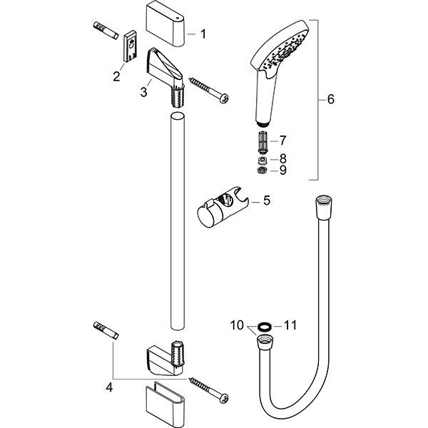 Hansgrohe Brausenset Croma Select E Vario EcoSmart/Unica 900mm weiss/chrom
