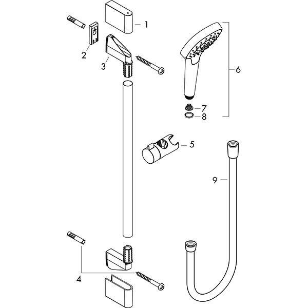 Hansgrohe Brausenset Croma Select S Vario/ Unica'Crometta 900mm weiss/chrom