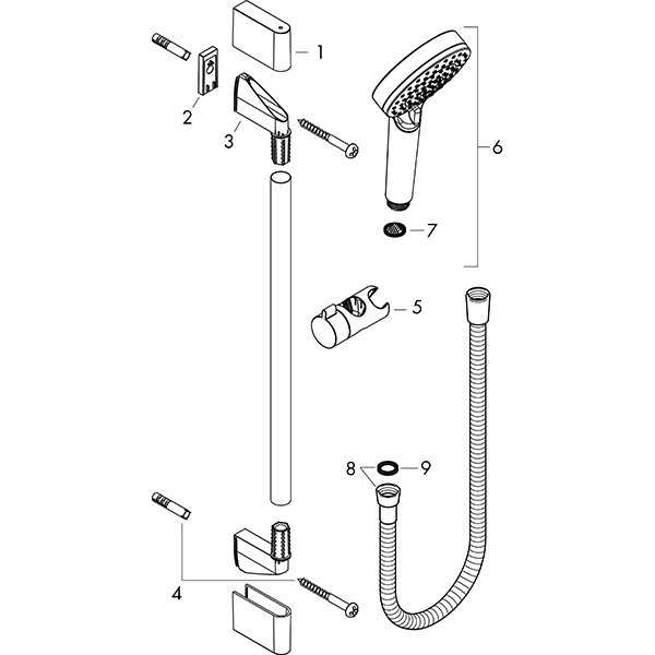 Hansgrohe Brausenset Crometta 1jet EcoSmart 9 l/min/Unica 650mm weiss/chrom