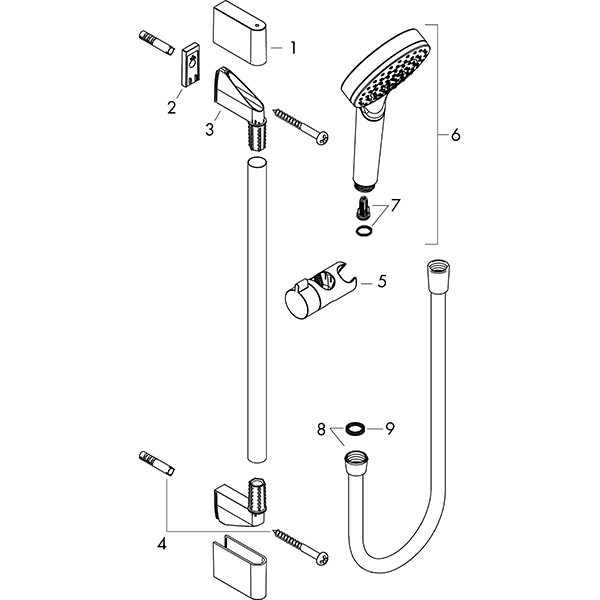 Hansgrohe Brausenset Crometta 1jet/Unica 650mm weiss/chrom
