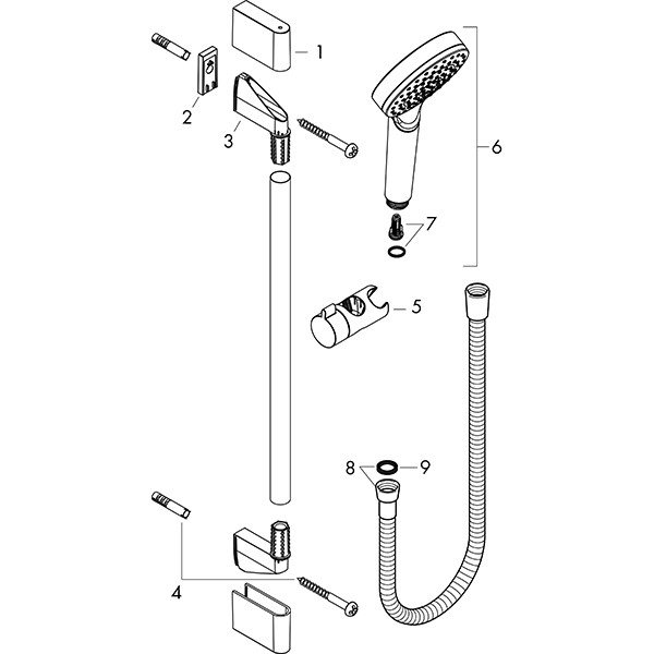 Hansgrohe Brausenset Crometta 1jet/Unica 900mm weiss/chrom
