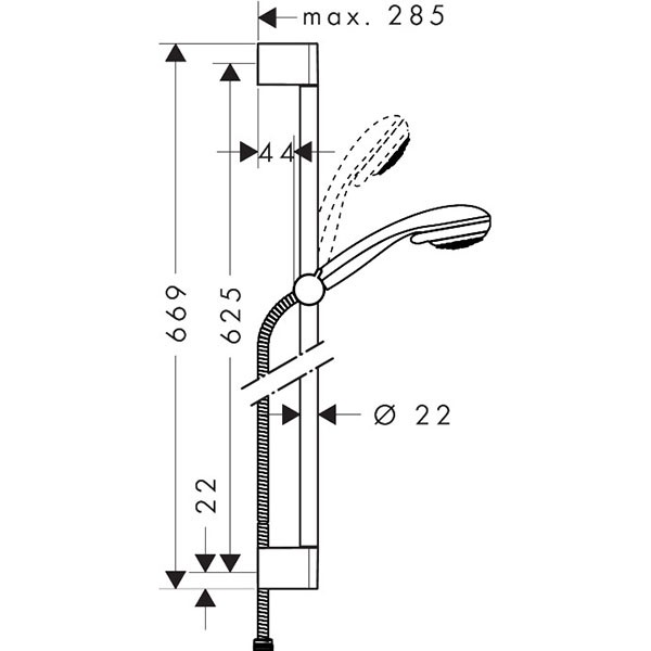 Hansgrohe Brausenset Crometta 85 1jet/ Unica'Crometta 650mm chrom
