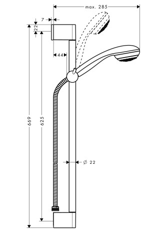 Hansgrohe Brausenset Crometta 85 1jet/ Unica'Crometta 650mm chrom