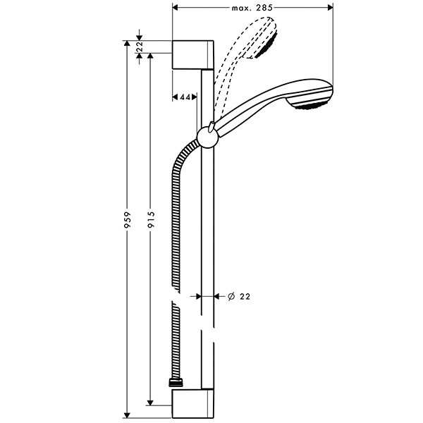 Hansgrohe Brausenset Crometta 85 1jet/ Unica'Crometta 900mm chrom