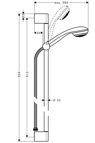Hansgrohe Brausenset Crometta 85 1jet/ Unica'Crometta 900mm chrom