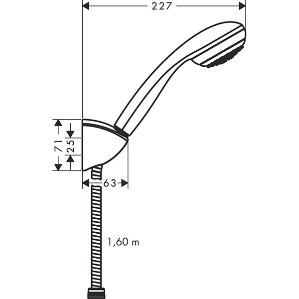Hansgrohe Brausenset Crometta 85 1jet/Porter C chrom mit Brausenschlauch 1600mm