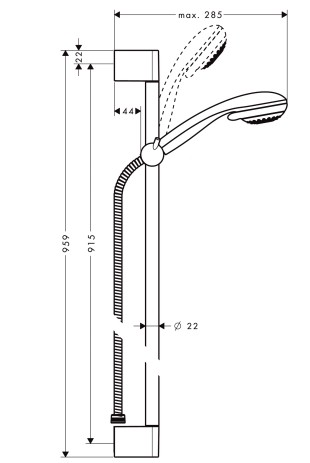 Hansgrohe Brausenset Crometta 85 Multi/ Unica'Crometta 900mm chrom