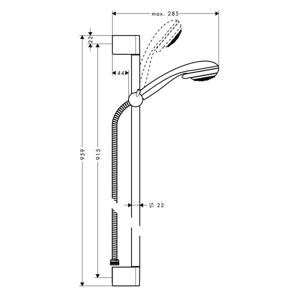 Hansgrohe Brausenset Crometta 85 Vario/ Unica'Crometta 900mm chrom