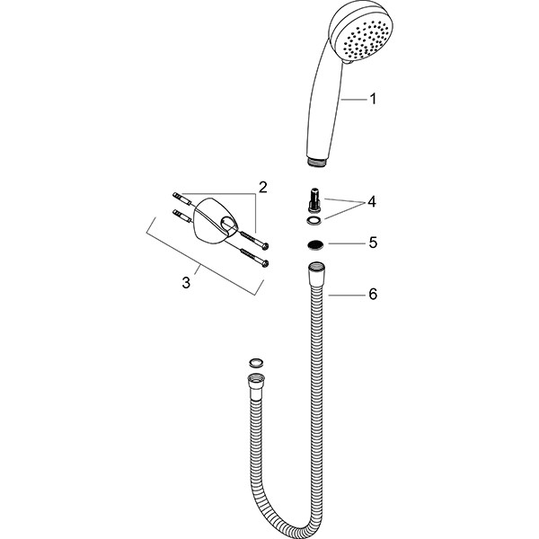 Hansgrohe Brausenset Crometta 85 Vario/Porter chrom mit Brausenschlauch 1250mm