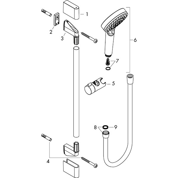 Hansgrohe Brausenset Crometta Vario/Unica 650mm weiss/chrom
