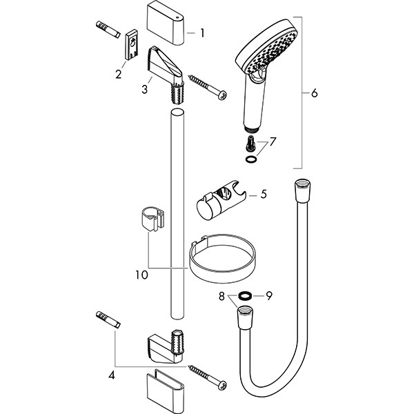 Hansgrohe Brausenset Crometta Vario/Unica 650mm weiss/chrom mit Cassetta