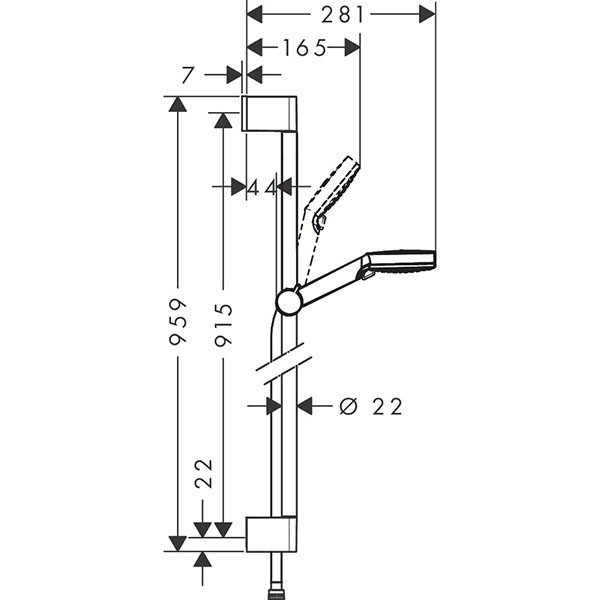 Hansgrohe Brausenset Crometta Vario/Unica 900mm weiss/chrom