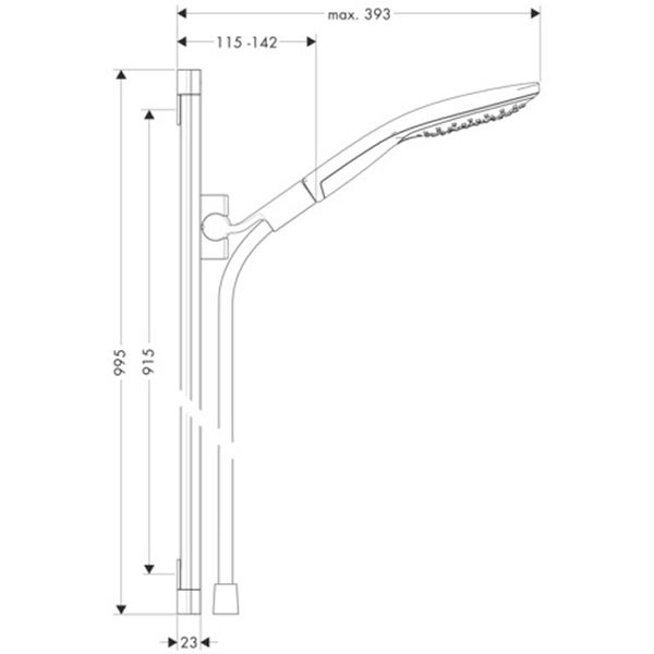 Hansgrohe Brausenset Raindance Select 150 Raindance Unica'S 900mm chrom