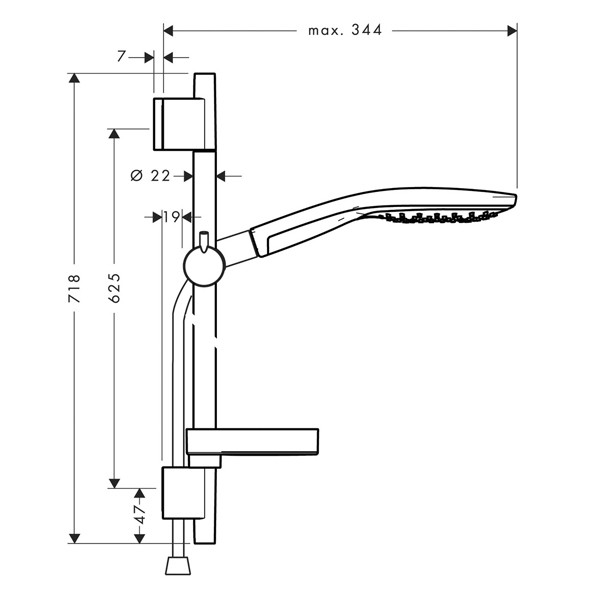 Hansgrohe Brausenset Raindance Select 150 Unica'S Puro 650mm chrom