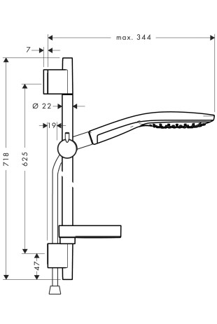 Hansgrohe Brausenset Raindance Select 150 Unica'S Puro 650mm chrom