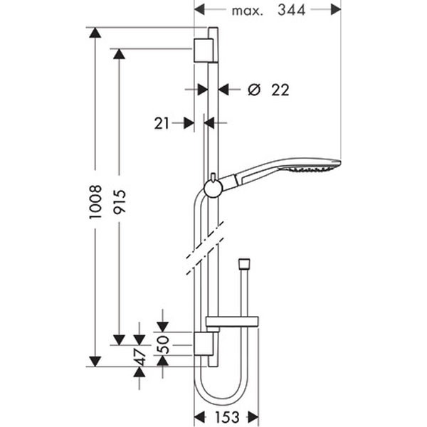 Hansgrohe Brausenset Raindance Select 150 Unica'S Puro 900mm chrom
