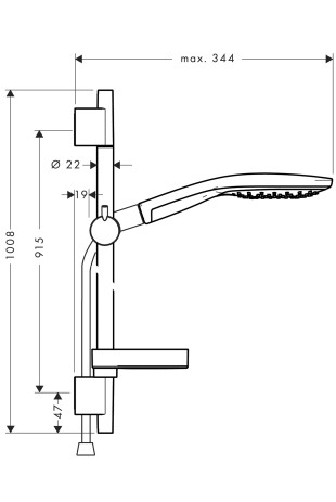 Hansgrohe Brausenset Raindance Select 150 Unica'S Puro 900mm chrom