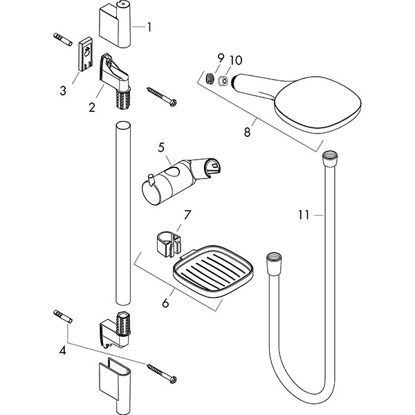 Hansgrohe Brausenset Raindance Select E 120 Eco Unica'S Puro 650mm chrom