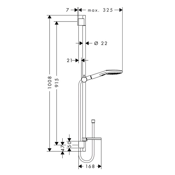 Hansgrohe Brausenset Raindance Select E 120 Unica'S Puro 900mm chrom