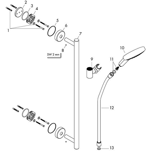 Hansgrohe Brausenset Raindance Select S 120 Unica Comfort 900mm chrom