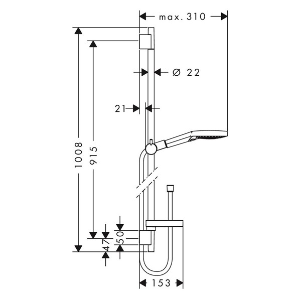 Hansgrohe Brausenset Raindance Select S 120 Unica'S Puro 900mm weiss/chrom