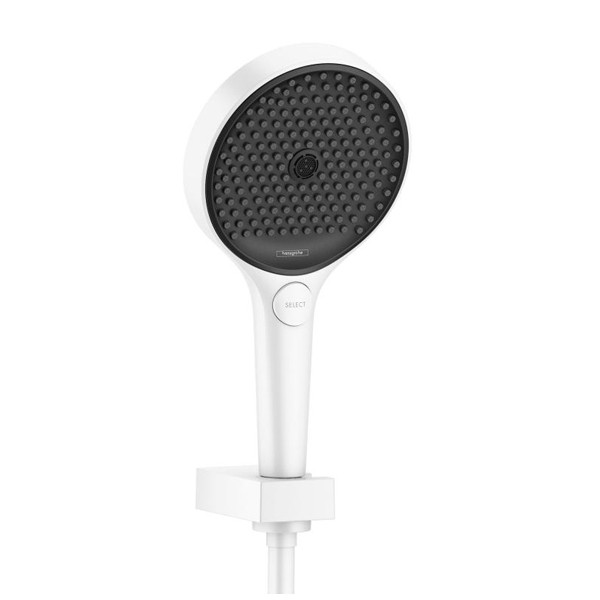 HG Brausenset Rainfinity 130 3jet Porter mattweiss mit 1250mm Brauseschlauch