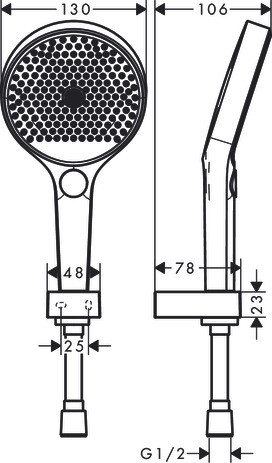 Hansgrohe Brausenset Rainfinity 130 3jet Porter mattweiss mit 1600mm Brauseschlauch