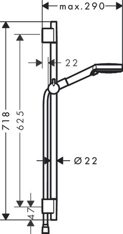 Hansgrohe Brausenset Vernis Blend Vario EcoSmart/Unica 650mm mattschwarz