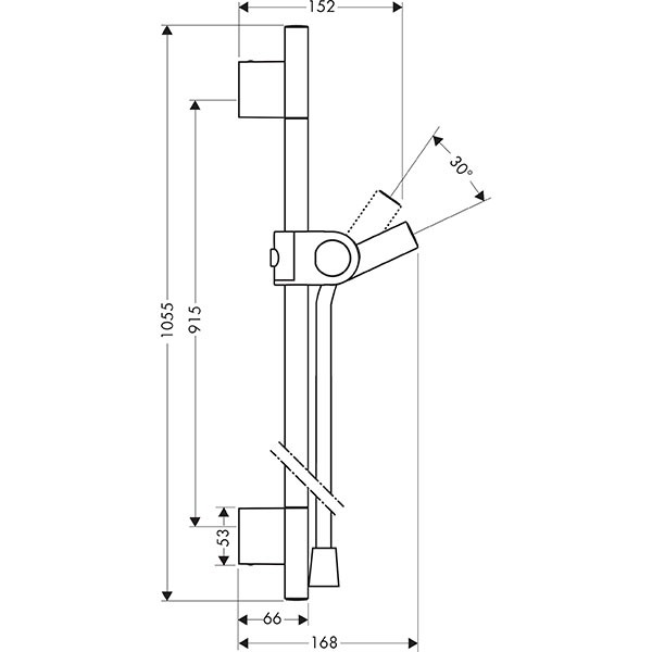 Hansgrohe Brausenstange Axor Uno chrom mit Schlauch