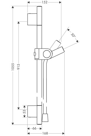 Hansgrohe Brausenstange Axor Uno chrom mit Schlauch