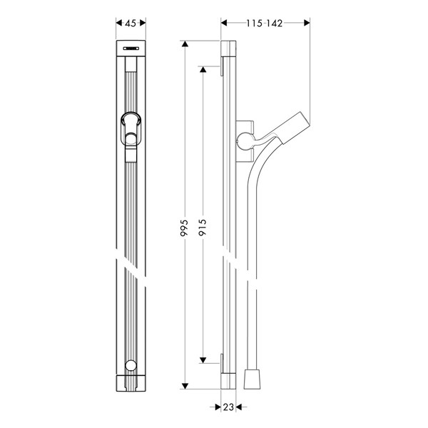 Hansgrohe Brausenstange Raindance Unica'S 900mm chrom