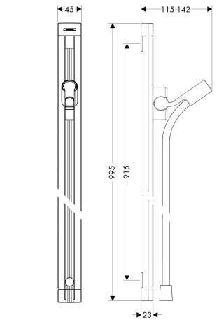 Hansgrohe Brausenstange Raindance Unica'S 900mm chrom