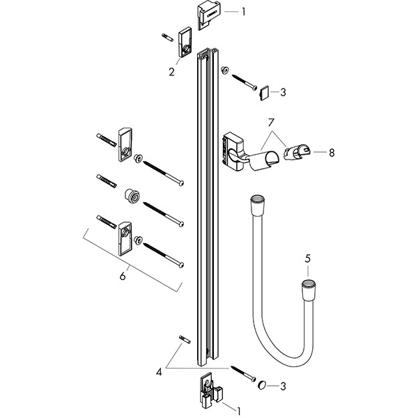 Hansgrohe Brausenstange Raindance Unica'S 900mm chrom
